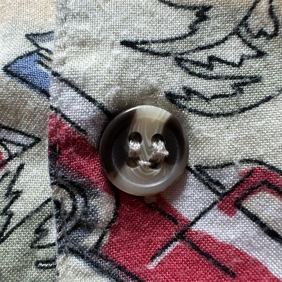 Vintage Modern Edge Hawaiin Style Polo Shirt Mens Large 1950 Classic Car Design - Picture 8 of 10